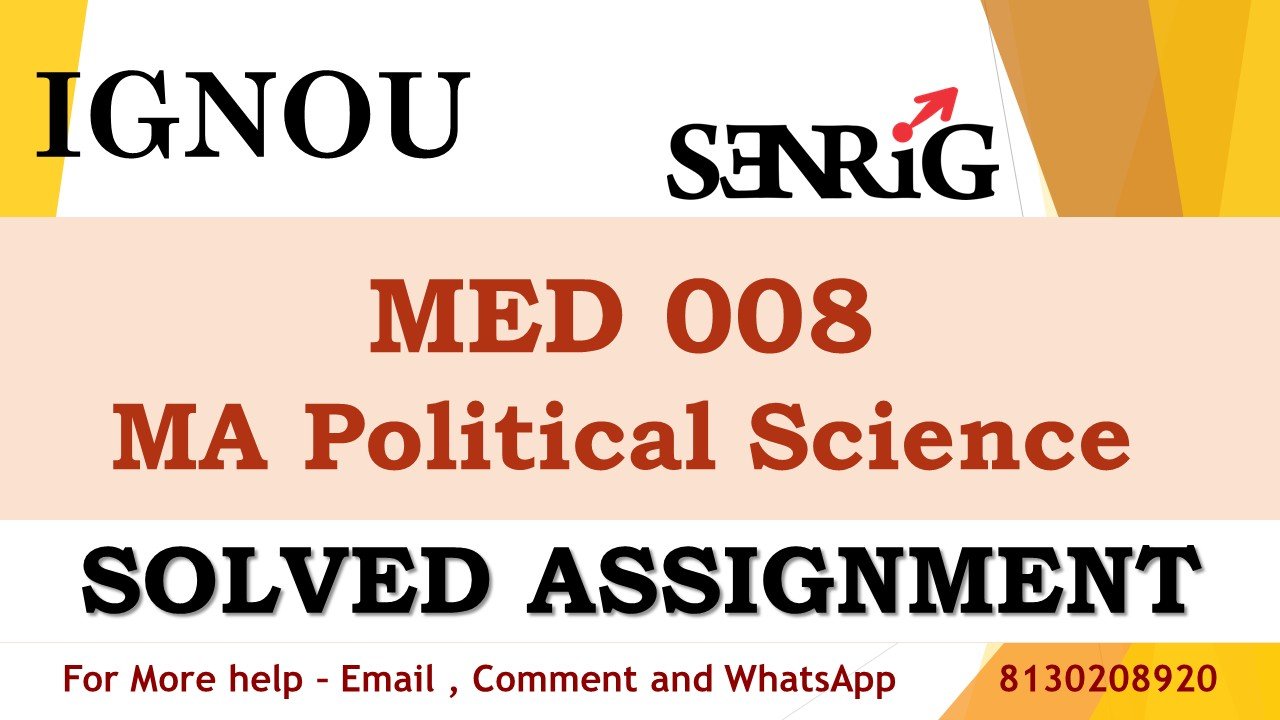 MED 008 Globalisation and Environment Solved Assignment 2023-24