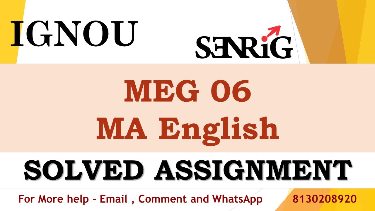 MEG 06 American Literature Solved Assignment 2023-24