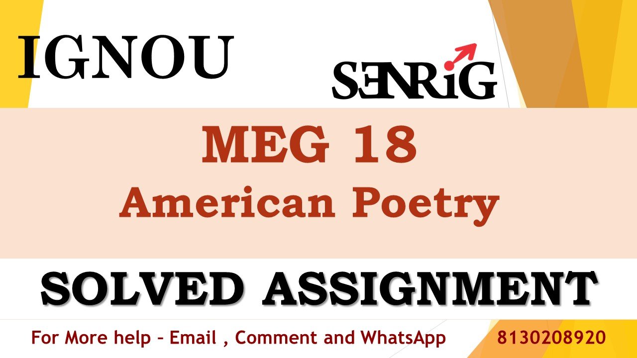 MEG 18 American Poetry Solved Assignment 2023-24