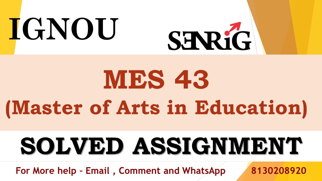 MES 043 Organisational Behaviour Solved Assignment 2023-24