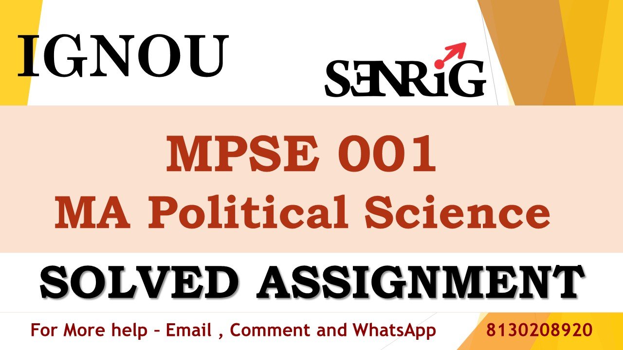MPSE 001 India and the World Solved Assignment 2023-24