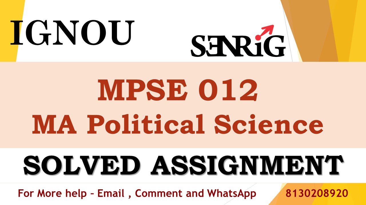 MPSE 012 State and Society in Australia Solved Assignment 2023-24