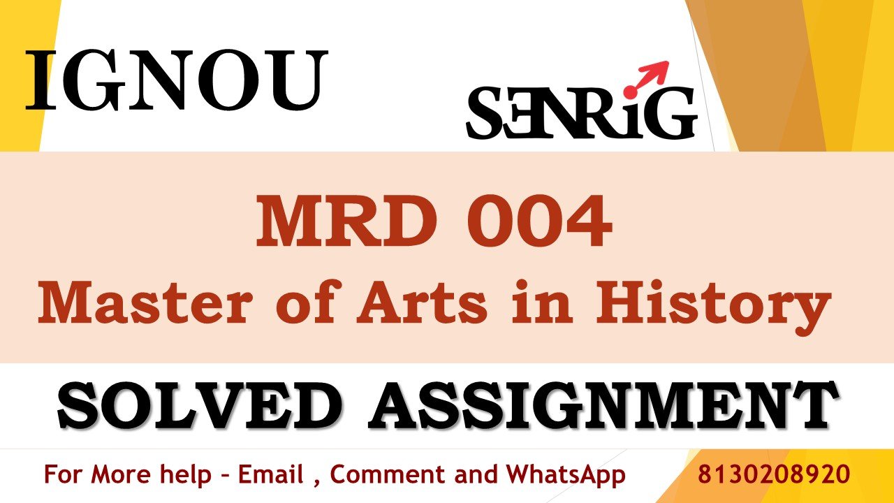 MRD 004 Research Methods in Rural Development Solved Assignment 2023-24