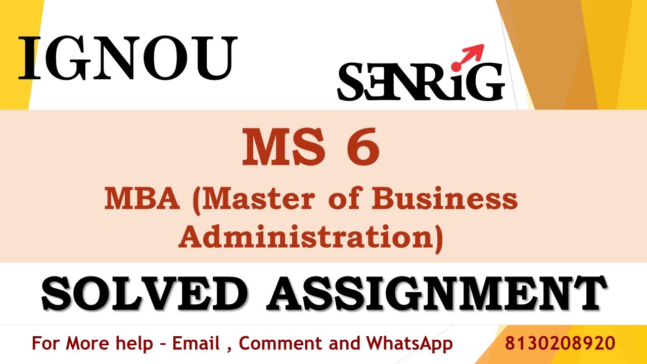 MS 6 Marketing for Managers Solved Assignment 2023-24