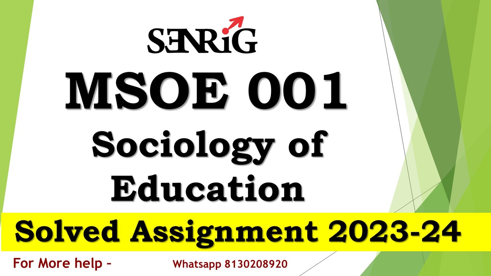 msoe 001 solved assignment free download