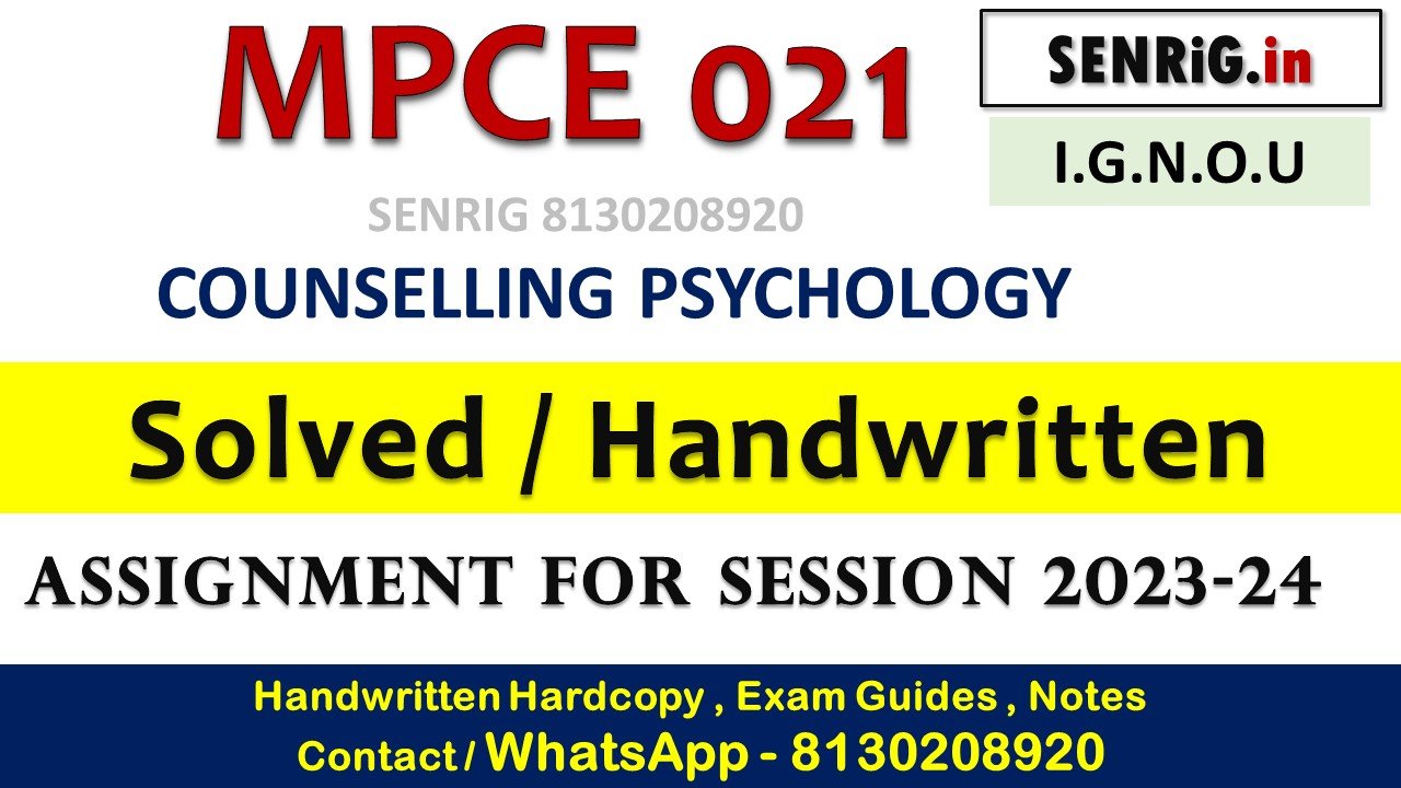 Mpce 013 solved assignment 2023 24 pdf; Mpce 013 solved assignment 2023 24 ignou