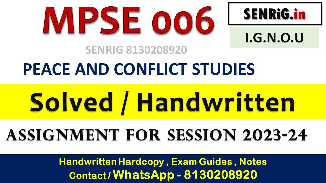 Mpse 006 solved assignment 2023 24 ignou