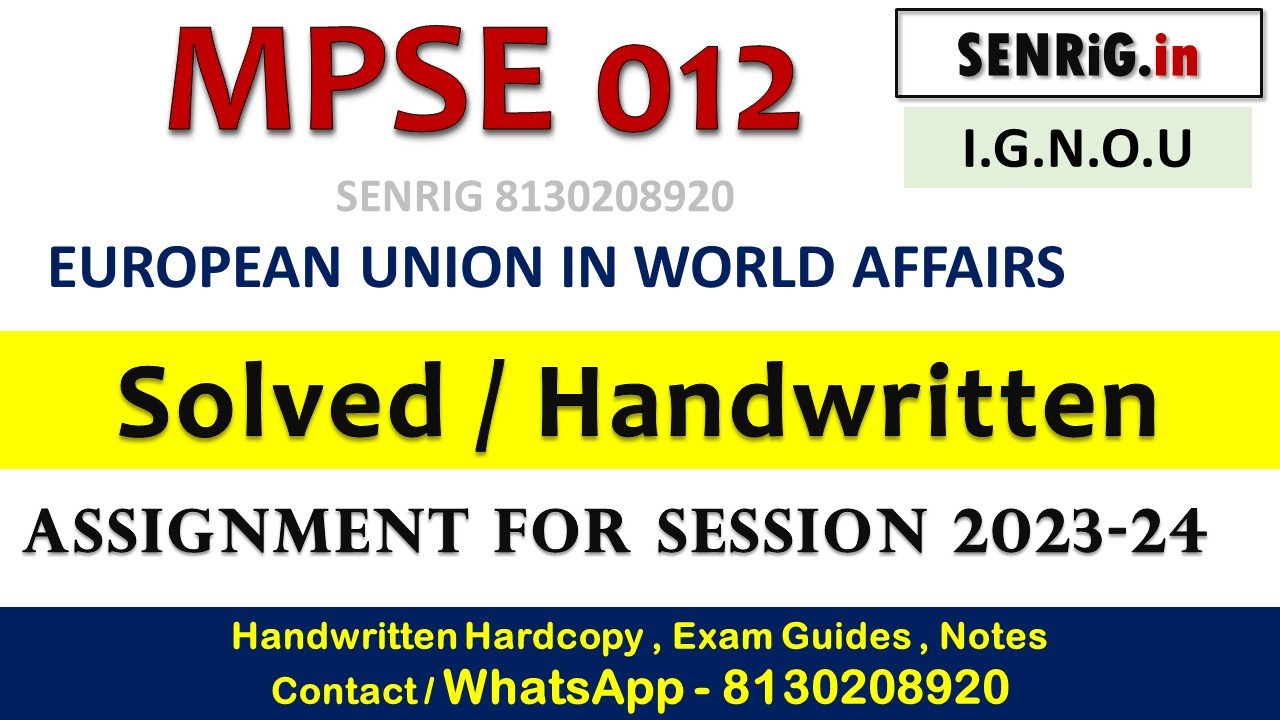 Mpse 012 solved assignment 2023 24 pdf; Mpse 012 solved assignment 2023 24 ignou