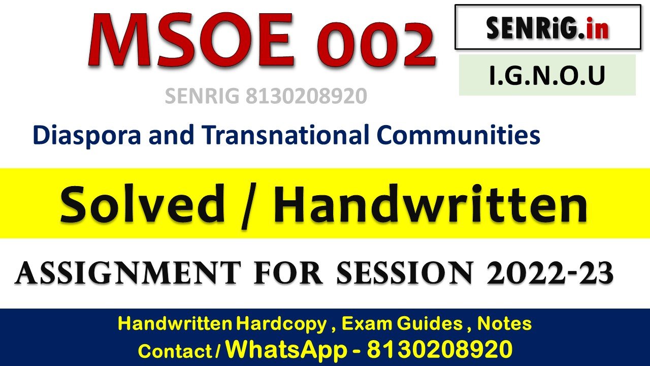 Msoe 002 solved assignment 2023 24 pdf; Msoe 002 solved assignment 2023 24 ignou