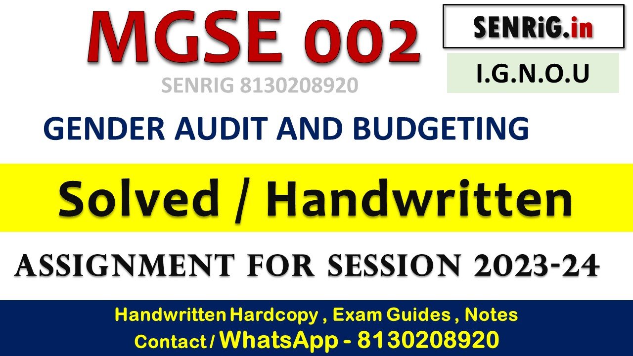 Mgse 002 solved assignment 2023 24 ignou; Mgse 002 solved assignment 2023 24 download
