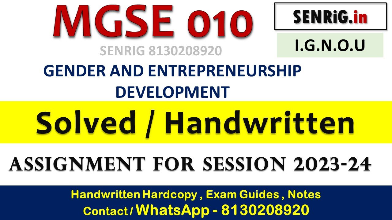 Mgse 010 solved assignment 2023 24 ignou; Mgse 010 solved assignment 2023 24 download