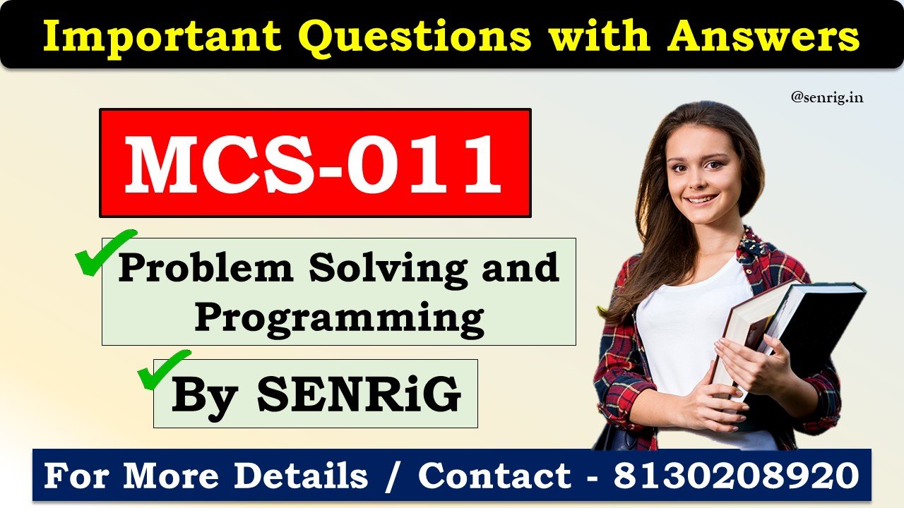 (IGNOU) MCS-011 Important Questions with Answers English Medium