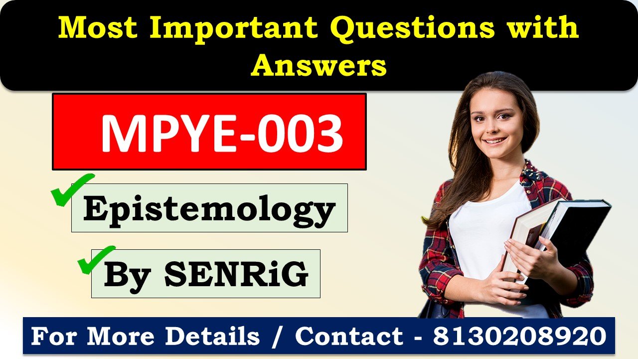 (IGNOU) MPYE-003 Important Questions with Answers English Medium