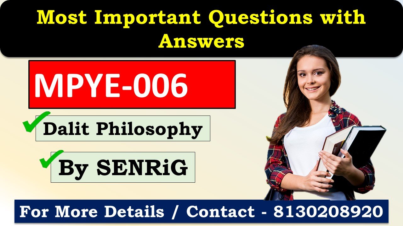 (IGNOU) MPYE-006 Important Questions with Answers English Medium