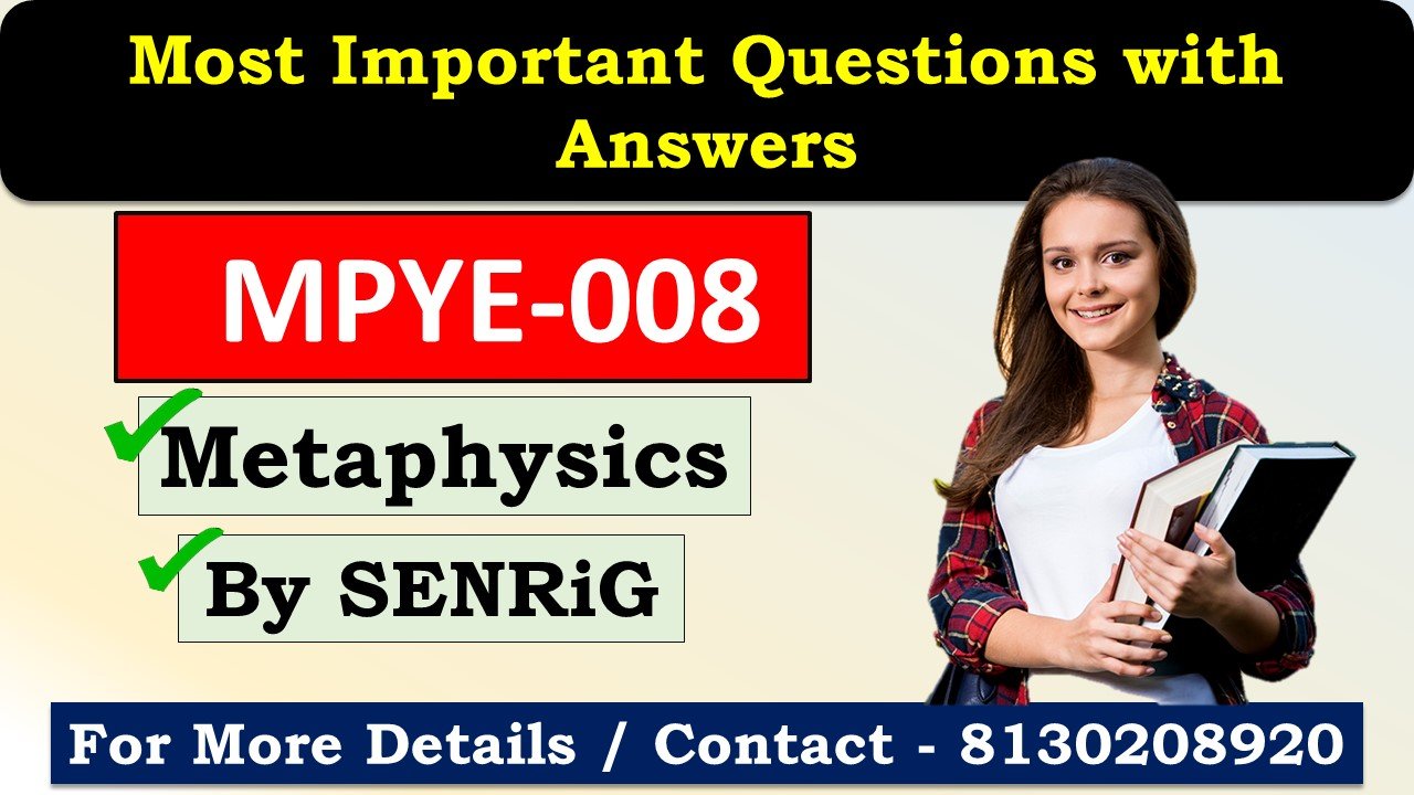 (IGNOU) MPYE-008 Important Questions with Answers English Medium