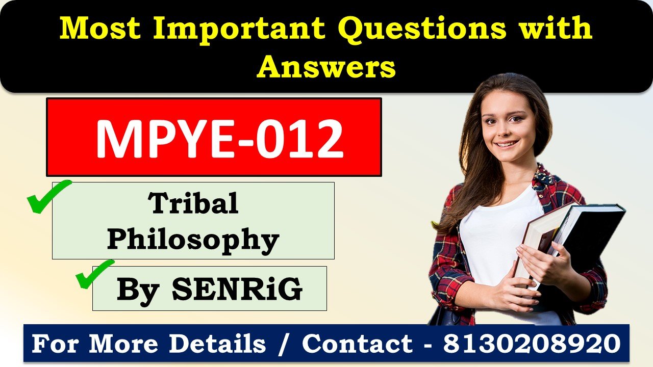 (IGNOU) MPYE-012 Important Questions with Answers English Medium