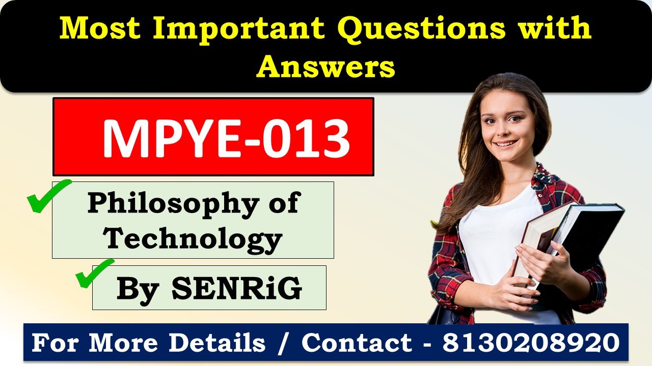 (IGNOU) MPYE-013 Important Questions with Answers English Medium