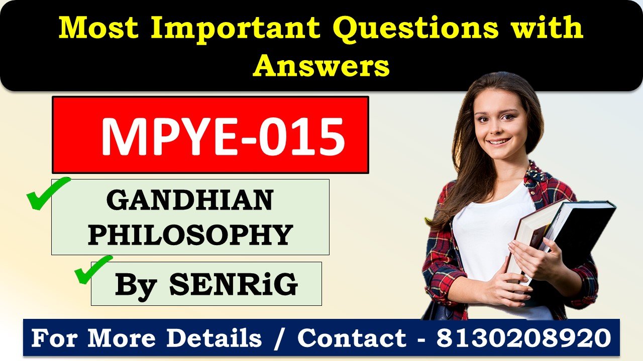 (IGNOU) MPYE-015 Important Questions with Answers English Medium