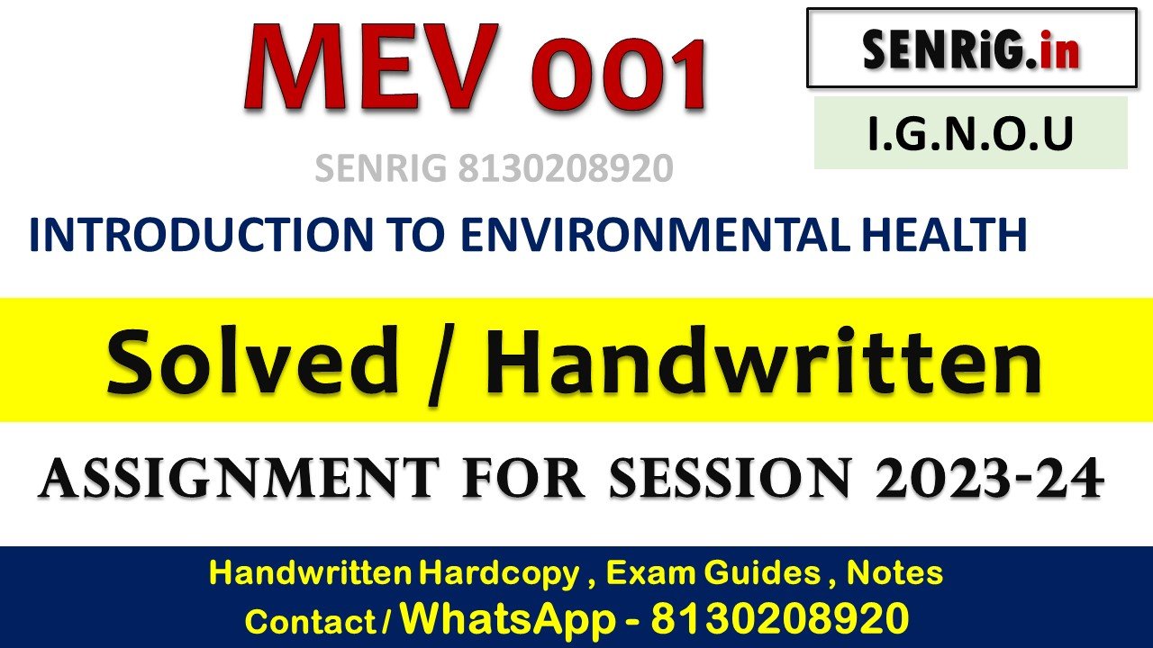 pgdeoh ignou study material; bignou maeoh study material; mev 003 study material; pgdeoh ignou syllabus; environmental toxicology ignou; environmental management ignou