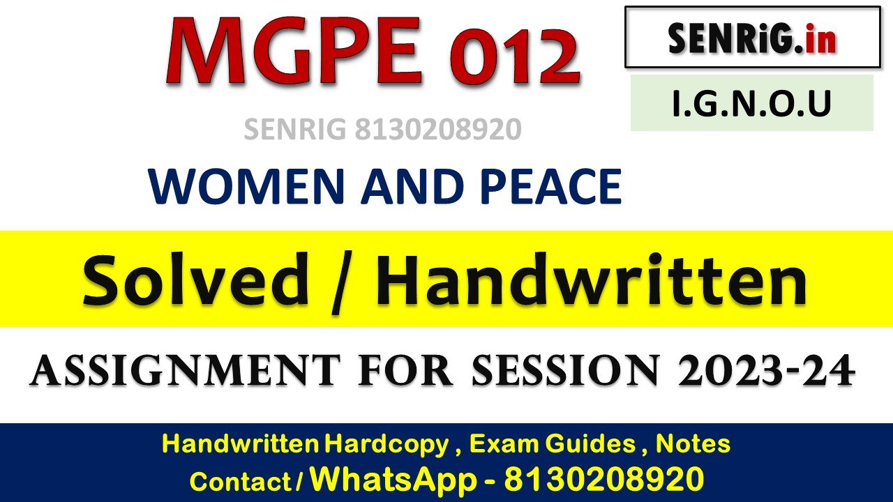 mgpe-13 ignou book in hindi pdf; feminist approach to peace ignou; mgpe13