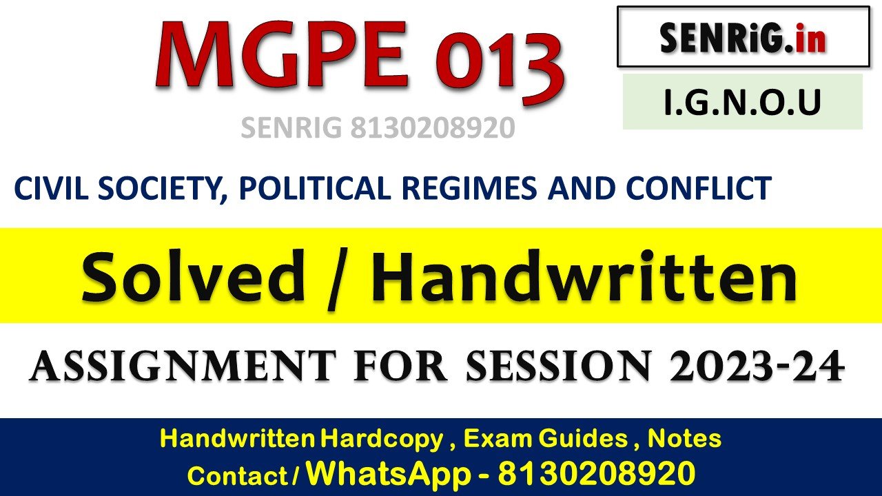 Free ignou mgpe 013 solved assignment 2023 24 pdf; Free ignou mgpe 013 solved assignment 2023 24 download; Free ignou mgpe 013 solved assignment 2023 24 date