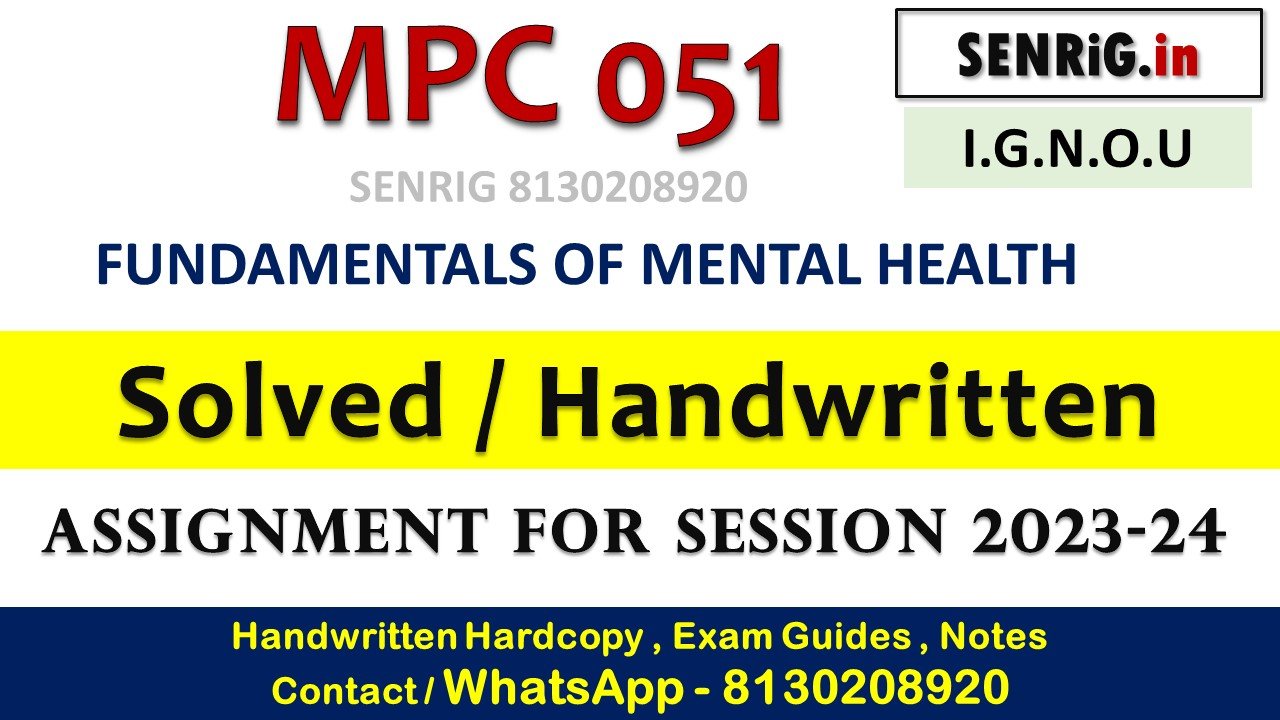 Free ignou mpc 051 solved pdf; Free ignou mpc 051 solved assignment