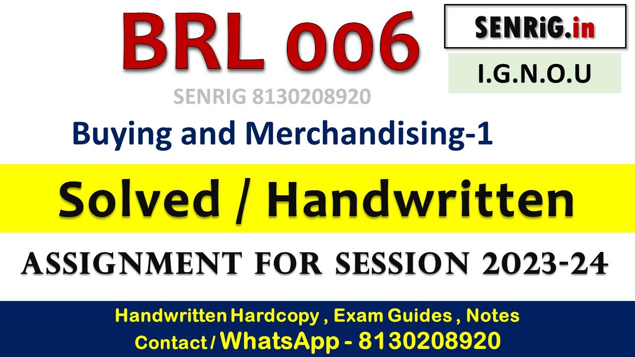 Free ignou brl 006 solved assignment pdf; Free ignou brl 006 solved assignment 2021