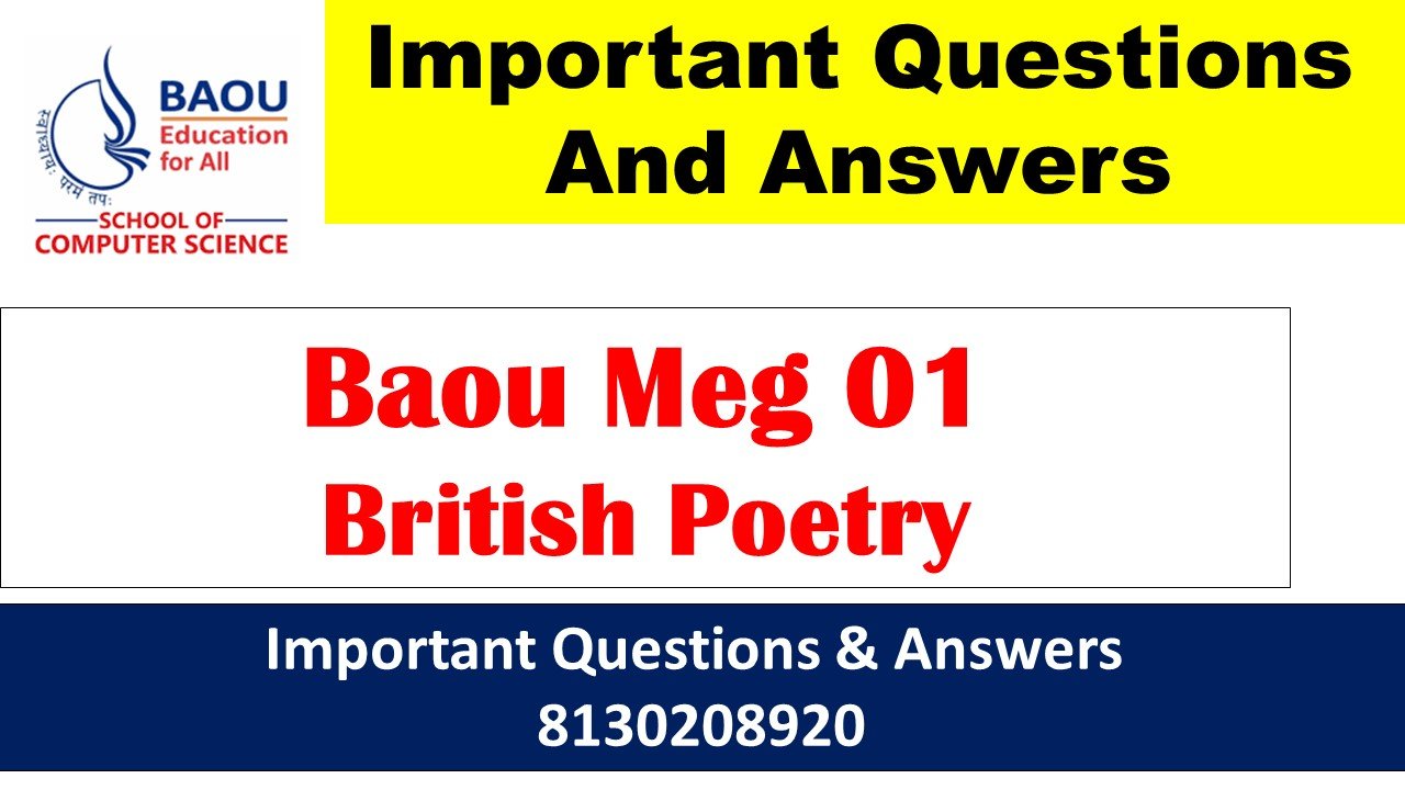 Baou Meg 01 Important Questions And Answers