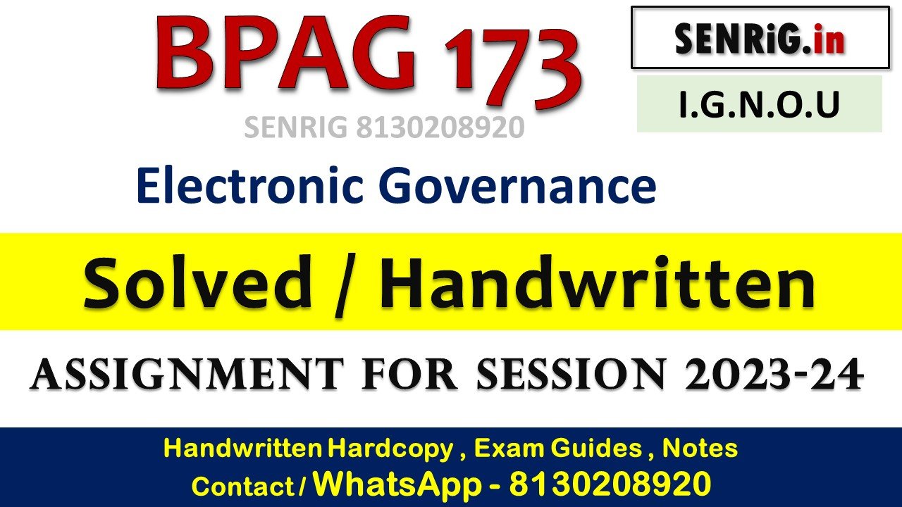 Free ignou bpag 173 solved assignment pdf download; ee ignou bpag 173 solved assignment pdf; ee ignou bpag 173 solved assignment 2020; ee ignou bpag 173 solved assignment 2021
