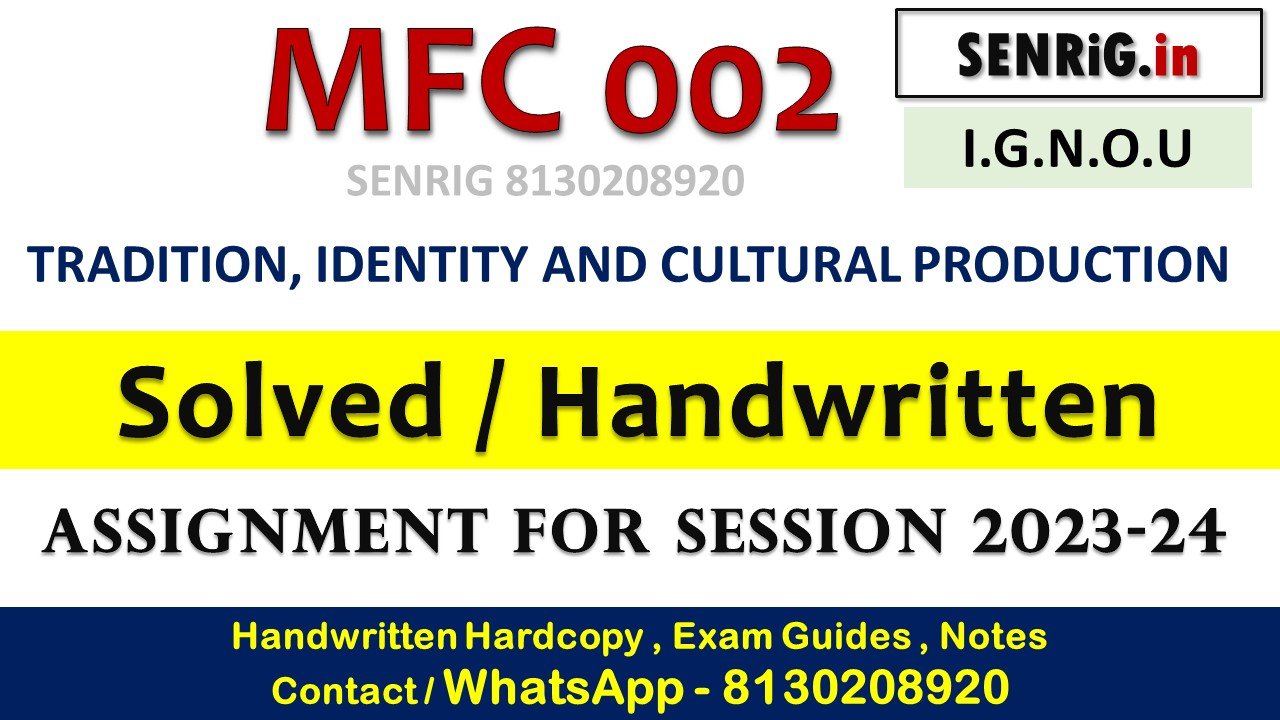 Free ignou mfc 002 so pdf download; Free ignou mfc 002 so pdf; Free ignou mfc 002 so download; pgdfcs ignou; identity ignou; pgdfcs study material; identity egyankosh; ignou m.a. folklore and cultural studies