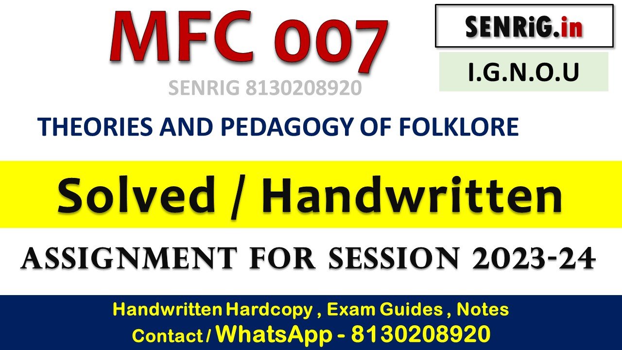 Free ignou mfc 007 download; mafcs ignou; mafcs ignou study material