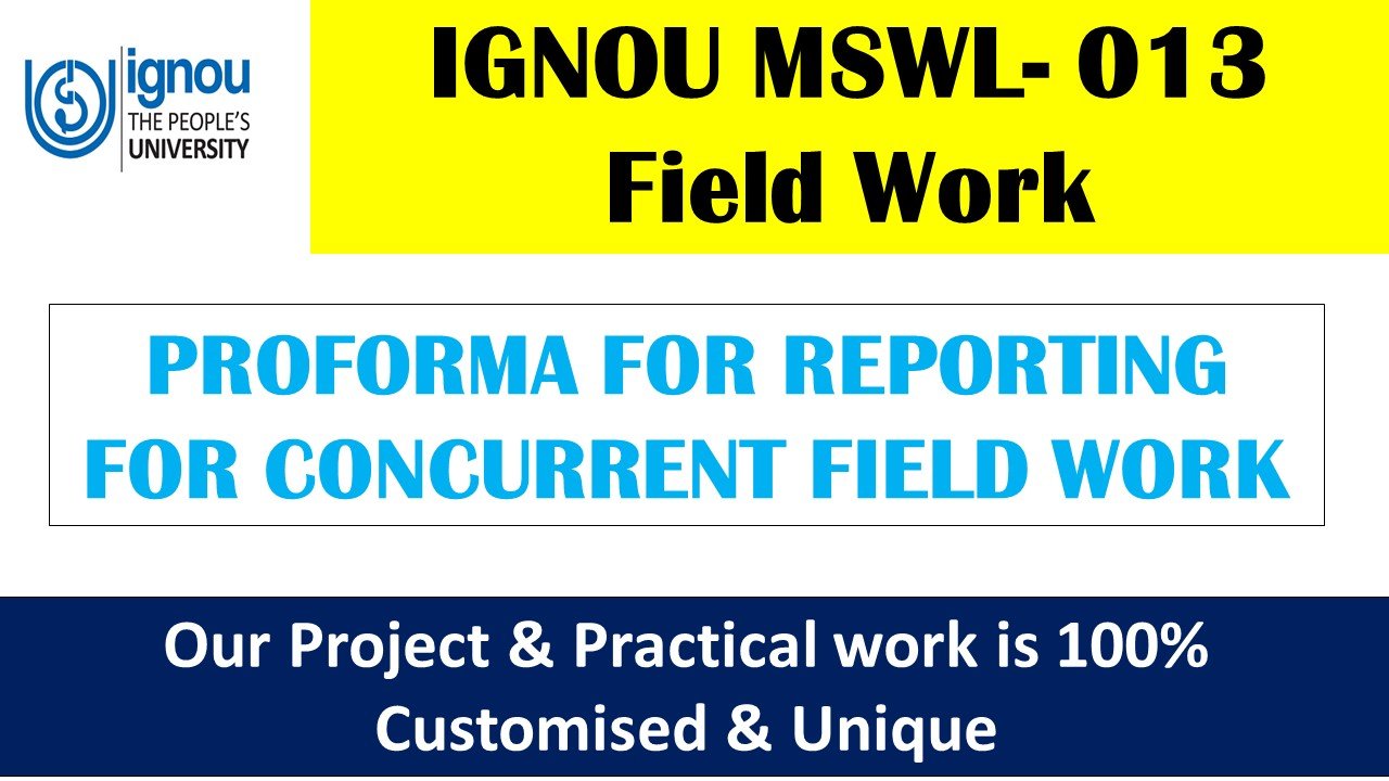 IGNOU MSWL-013 Field Work FREE PDF Download