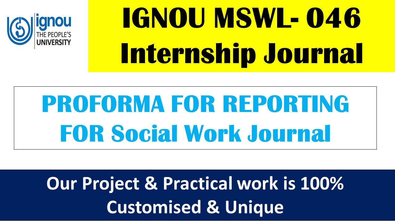 IGNOU MSWL-46 Social Work Journal FREE PDF Download