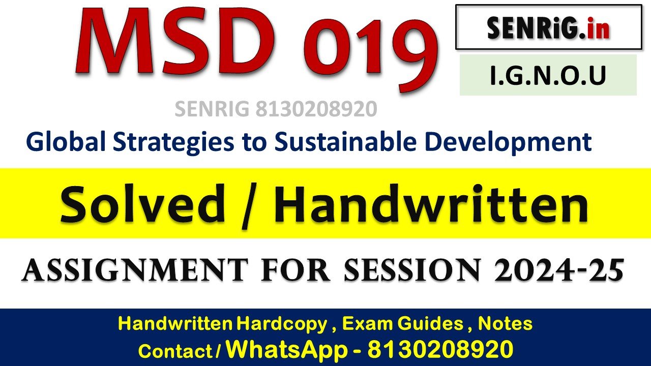 Free ignou msd 019 solved assignment pdf download; Free ignou msd 019 solved assignment pdf