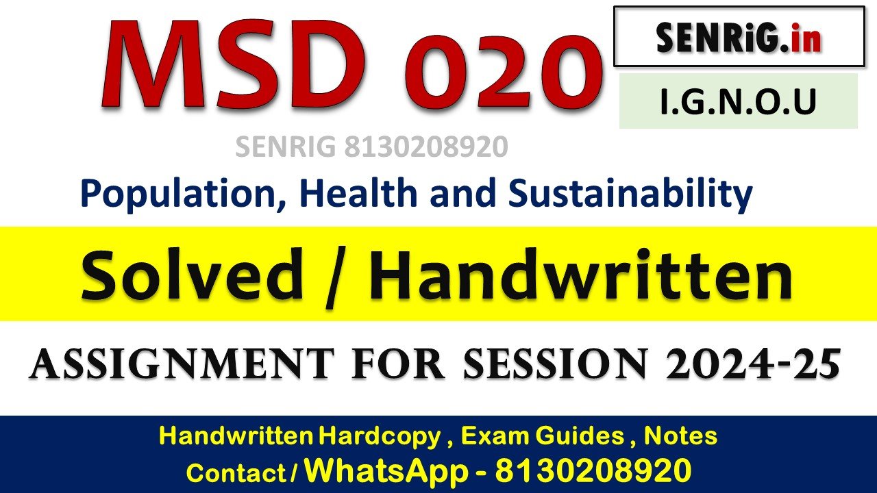 Free ignou msd 020 solved assignment pdf download; Free ignou msd 020 solved assignment pdf