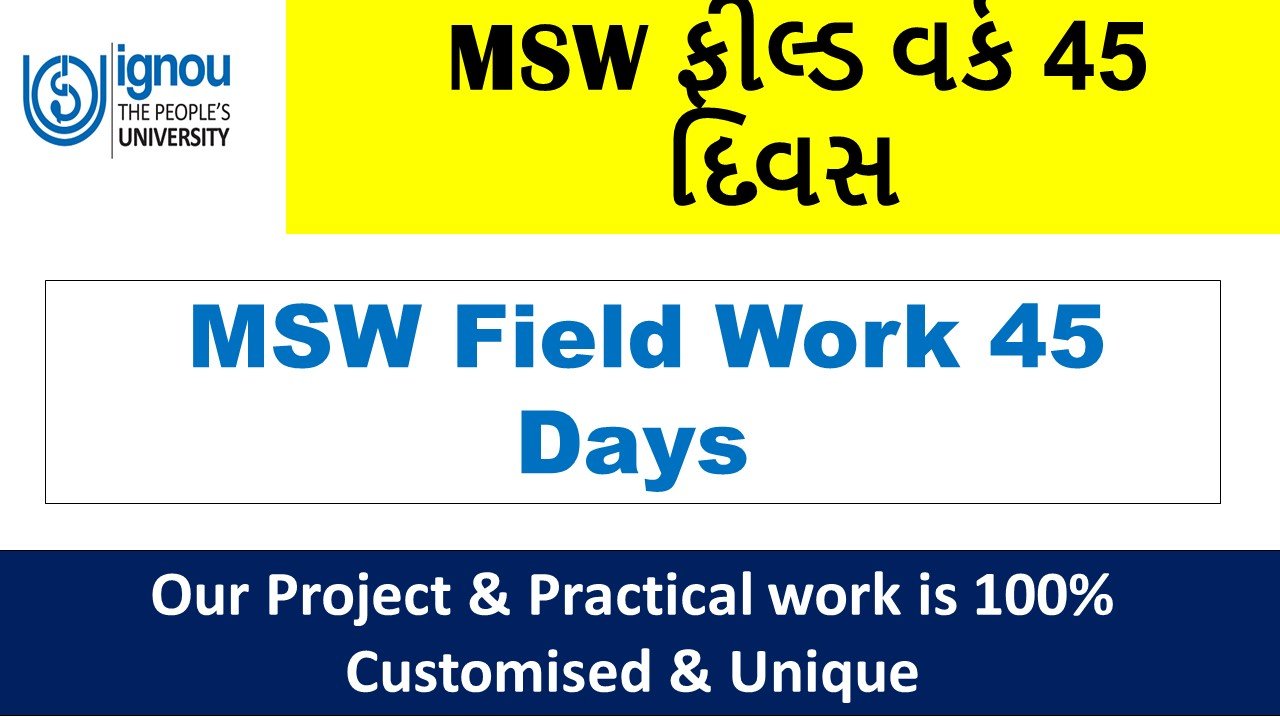 MSW Field Work 45 Days Pdf In Gujarati