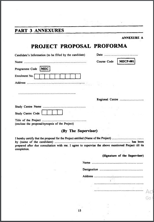 How to write IGNOU MECP 102 Synopsis & Project Report