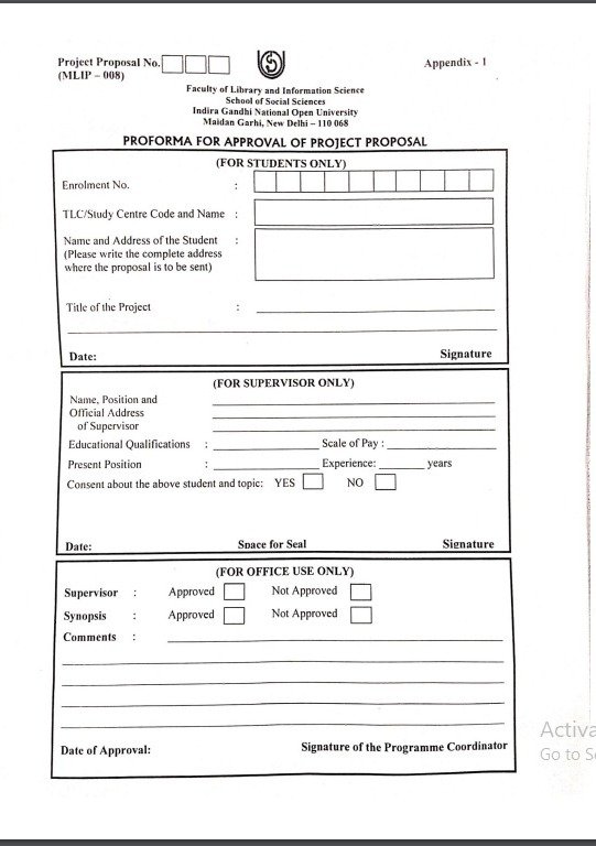 How to write IGNOU MLIP 008 Synopsis & Project Report
