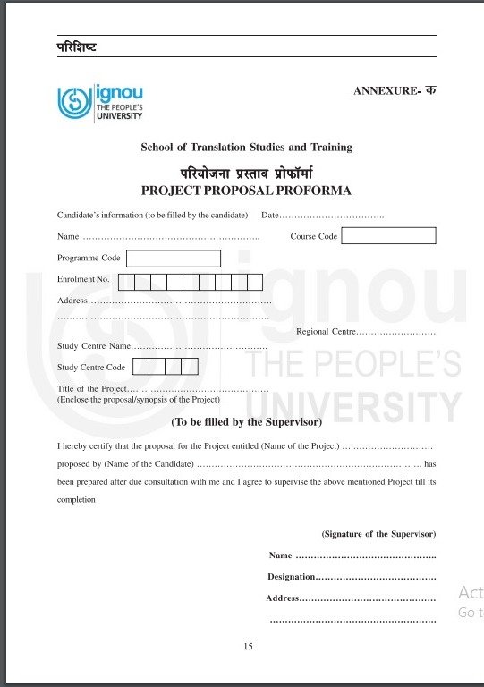 How to write IGNOU MTTP 022 Synopsis & Project Report