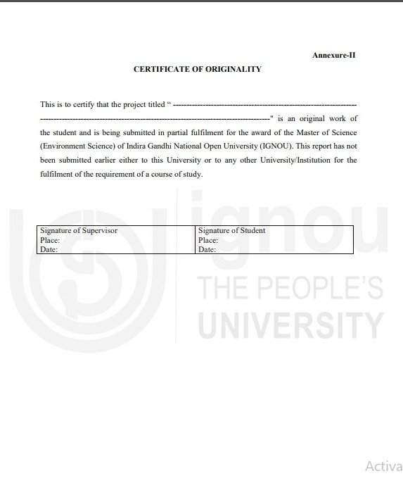  IGNOU MEVP 11 Project Report 