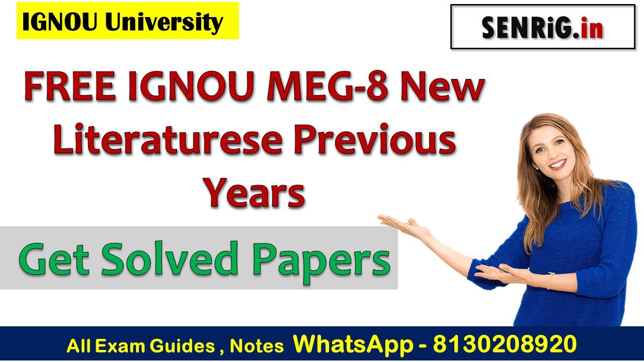 FREE IGNOU MEG-8 New Literatures Previous Years Solved Papers