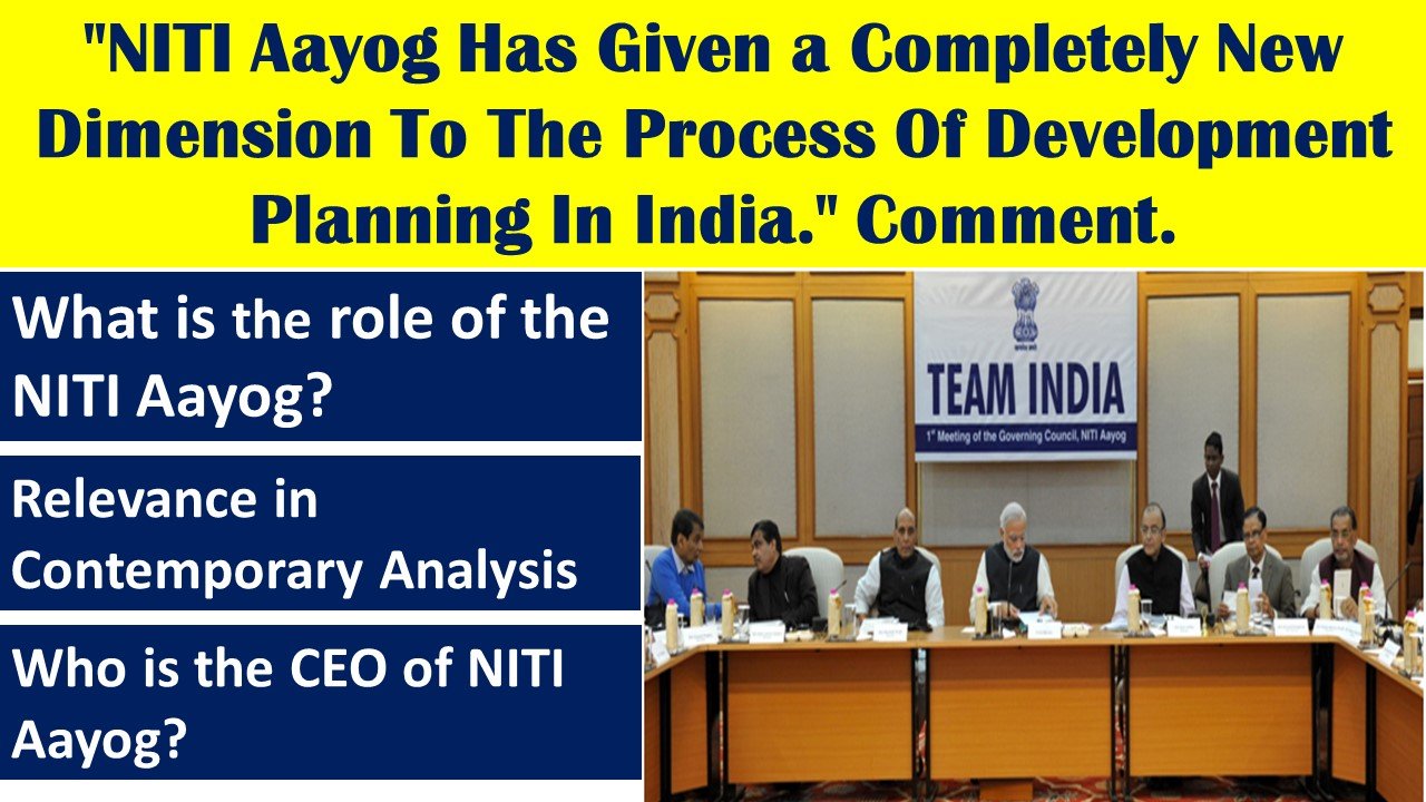 "NITI Aayog Has Given a Completely New Dimension To The Process Of Development Planning In India." Comment.