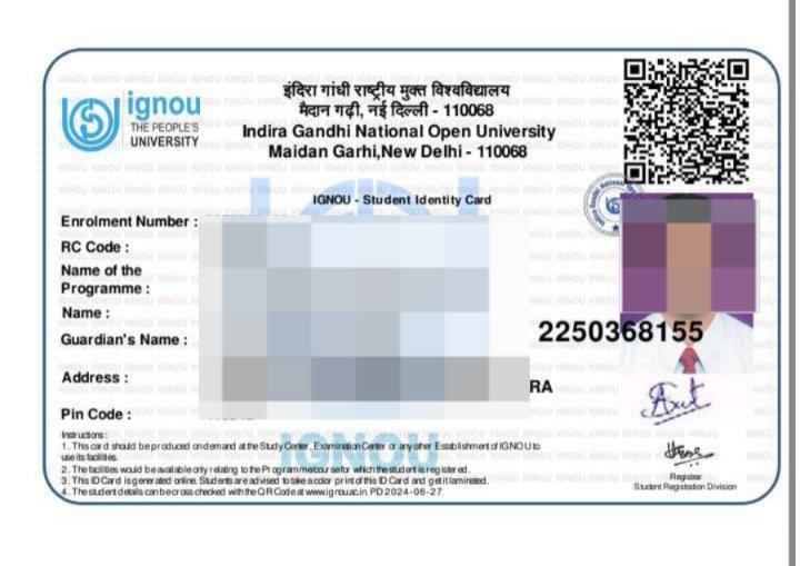 IGNOU ID-CARD कैसे Download करें? IGNOU ID Card Download with Enrollment No