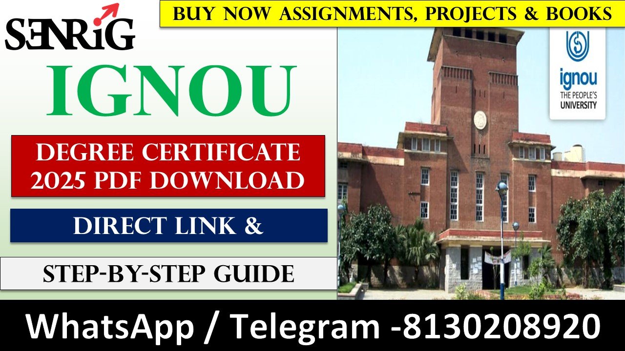 IGNOU Degree Certificate 2025 PDF Download