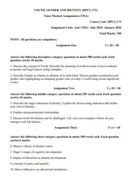 BPCG-175 Solved Assignment 2025–26 (English Medium)