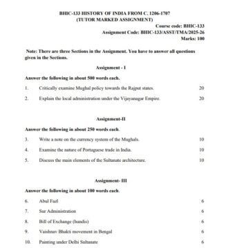 BHIC-133 Solved Assignment 2025–26 (English Medium)