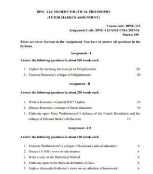 BPSC-113 Solved Assignment 2025–26 (English Medium)