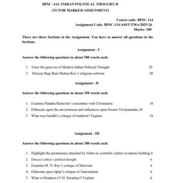 BPSC-114 Solved Assignment 2025–26 (English Medium)