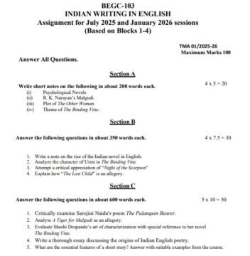 BEGC-103 Solved Assignment 2025–26 (English Medium)