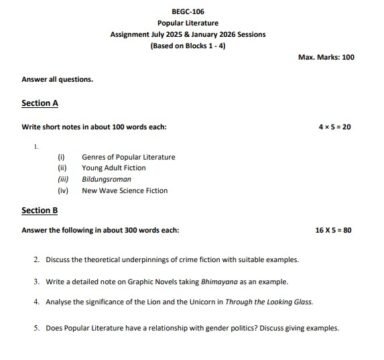 BEGC-106 Solved Assignment 2025–26 (English Medium)